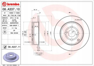 BREMBO 08.A337.11 Tarcza hamulcowa