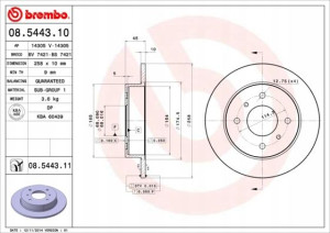 BREMBO 08.5443.11 Tarcza hamulcowa