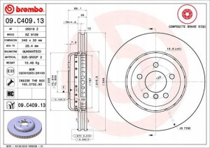 BREMBO 09.C409.13 Tarcza hamulcowa