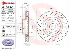 BREMBO 09.A732.11 Tarcza hamulcowa