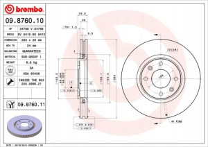 BREMBO 09.8760.11 Tarcza hamulcowa
