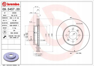 BREMBO 09.5457.20 Tarcza hamulcowa