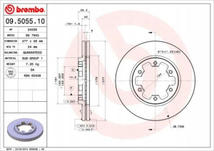 BREMBO 09.5055.10 Tarcza hamulcowa
