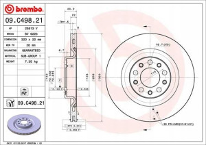 BREMBO 09.C498.21 Tarcza hamulcowa