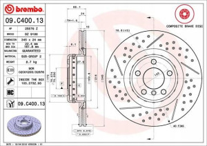 BREMBO 09.C400.13 Tarcza hamulcowa