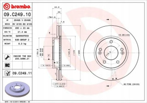 BREMBO 09.C249.11 Tarcza hamulcowa