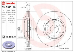 BREMBO 09.B545.11 Tarcza hamulcowa