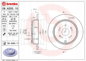 BREMBO 08.A355.11 Tarcza hamulcowa