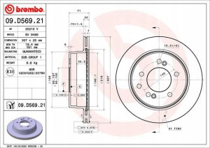 BREMBO 09.D569.21 Tarcza hamulcowa