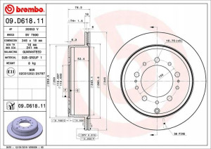 BREMBO 09.D618.11 Tarcza hamulcowa