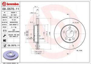 BREMBO 09.D570.11 Tarcza hamulcowa