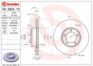 BREMBO 09.3825.10 Tarcza hamulcowa