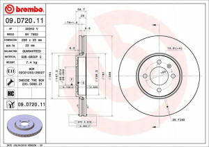 BREMBO 09.D720.11 Tarcza hamulcowa