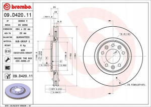 BREMBO 09.D420.11 Tarcza hamulcowa