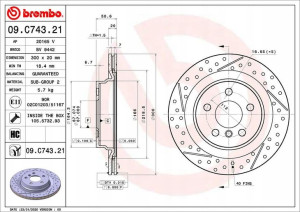 BREMBO 09.C743.21 Tarcza hamulcowa