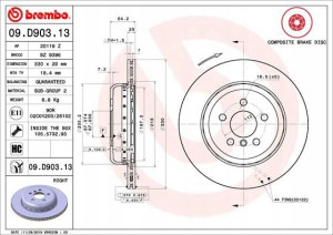 BREMBO 09.D903.13 Tarcza hamulcowa