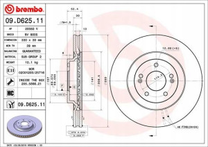 BREMBO 09.D625.11 Tarcza hamulcowa