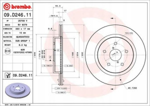 BREMBO 09.D246.11 Tarcza hamulcowa