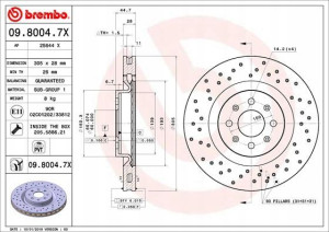 BREMBO 09.8004.7X Tarcza hamulcowa