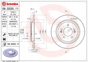 BREMBO 08.D220.11 Tarcza hamulcowa