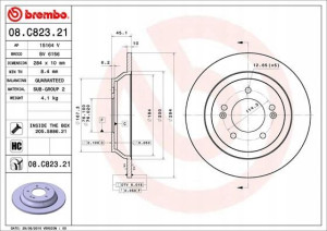 BREMBO 08.C823.21 Tarcza hamulcowa