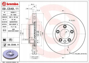 BREMBO 09.C549.11 Tarcza hamulcowa