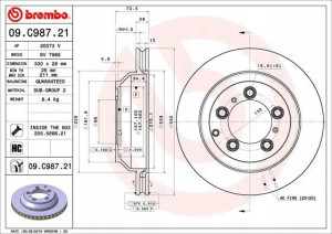 BREMBO 09.C987.21 Tarcza hamulcowa