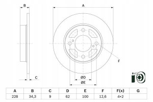 BOSCH 0 986 479 F38 Tarcza hamulcowa