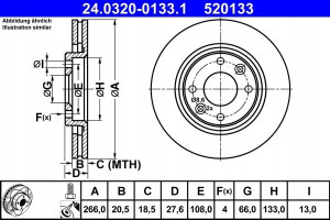 ATE 24.0320-0133.1 Tarcza hamulcowa