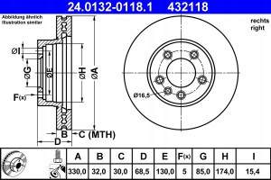 ATE 24.0132-0118.1 Tarcza hamulcowa