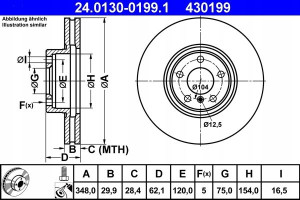 ATE 24.0130-0199.1 Tarcza hamulcowa