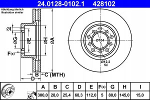 ATE 24.0128-0102.1 Tarcza hamulcowa