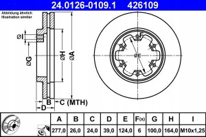 ATE 24.0126-0109.1 Tarcza hamulcowa