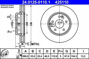 ATE 24.0125-0110.1 Tarcza hamulcowa