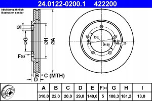 ATE 24.0122-0200.1 Tarcza hamulcowa