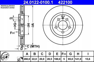 ATE 24.0122-0100.1 Tarcza hamulcowa