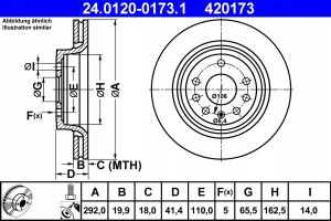 ATE 24.0120-0173.1 Tarcza hamulcowa
