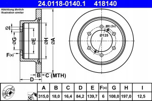 ATE 24.0118-0140.1 Tarcza hamulcowa