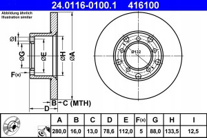 ATE 24.0116-0100.1 Tarcza hamulcowa