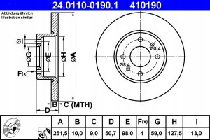 ATE 24.0110-0190.1 Tarcza hamulcowa