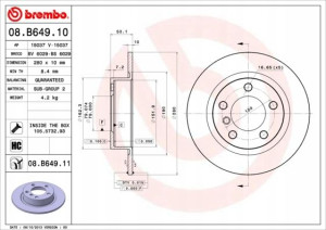 08.B649.11 BREMBO Tarcza hamulcowa