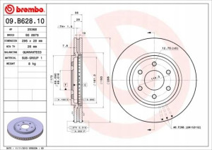 09.B628.10 BREMBO Tarcza hamulcowa