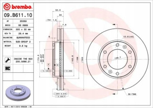 09.B611.10 BREMBO Tarcza hamulcowa