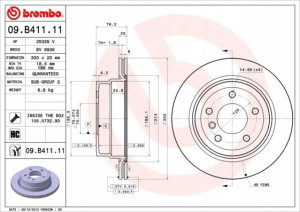 09.B411.11 BREMBO Tarcza hamulcowa
