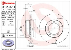 09.9143.11 BREMBO Tarcza hamulcowa