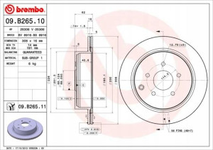 09.B265.11 BREMBO Tarcza hamulcowa