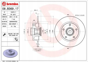 08.B369.17 BREMBO Tarcza hamulcowa