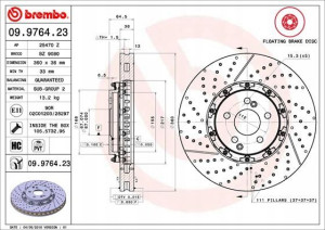09.9764.23 BREMBO Tarcza hamulcowa