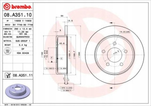 08.A351.11 BREMBO Tarcza hamulcowa