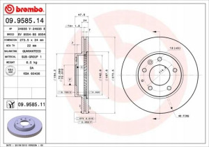 09.9585.11 BREMBO Tarcza hamulcowa